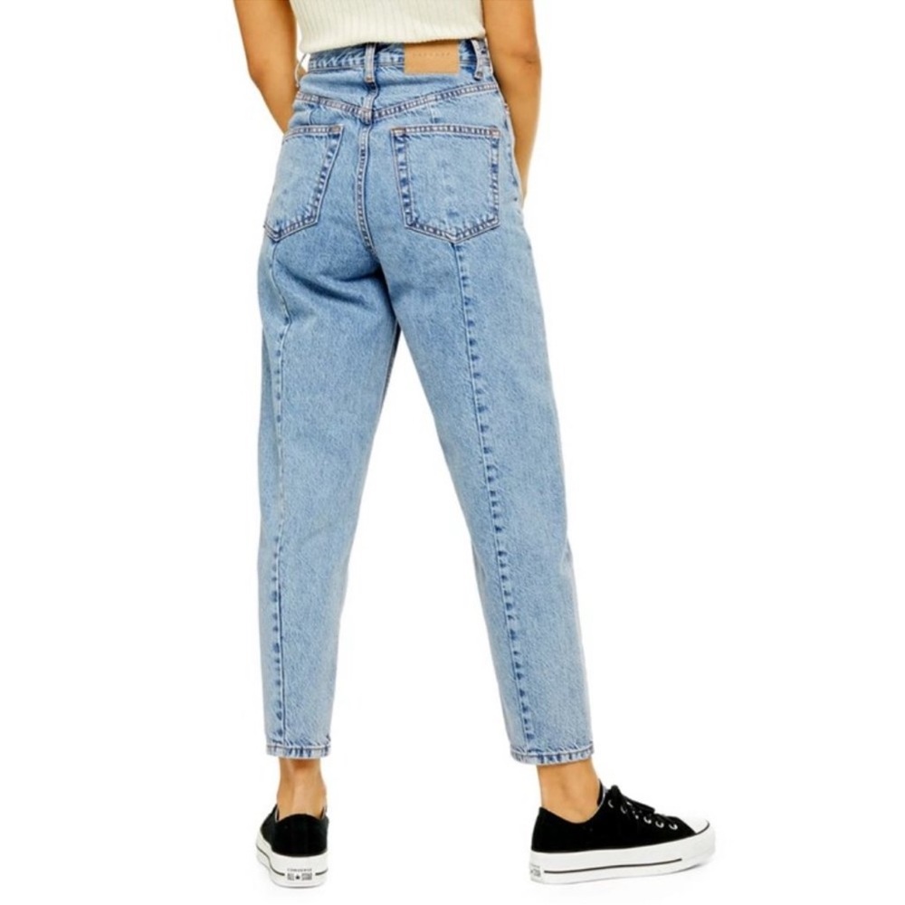 Topshop Ovoid Balloon Leg Crop Moto Vintage Jeans - Picture 4 of 5